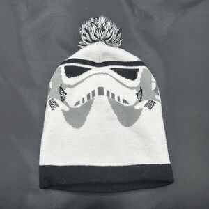 Star Wars Stormtrooper Shiny Pom Beanie Winter Hat‎ Skull Cap OSFM Foldable Flap
